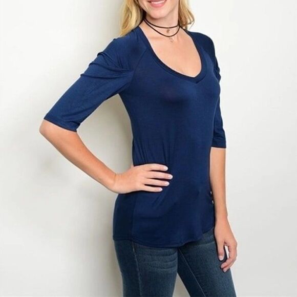 *Clearance* Frenzii Dark Blue Top - Picture 1 of 3
